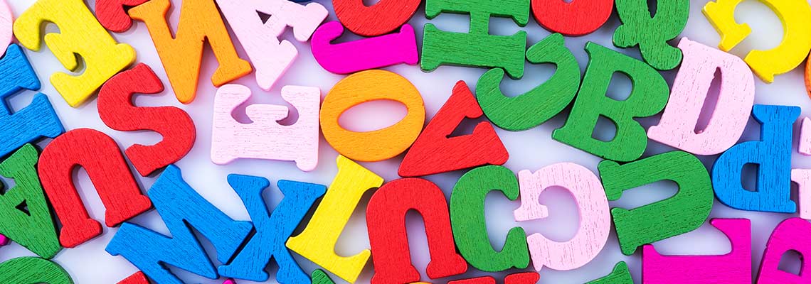 Viele Bunte Buchstaben